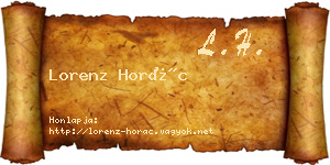 Lorenz Horác névjegykártya